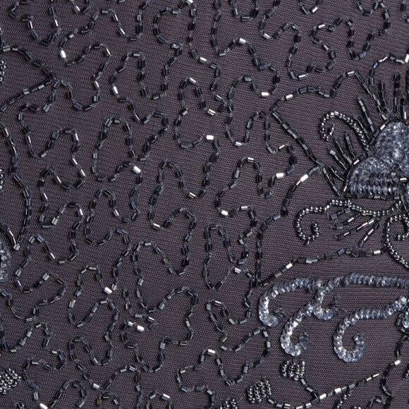 PISARRO Nights Beaded V-Neck Cocktail Dress in Size 4,Slate Charcoal Grey NWT - Picture 4 of 17